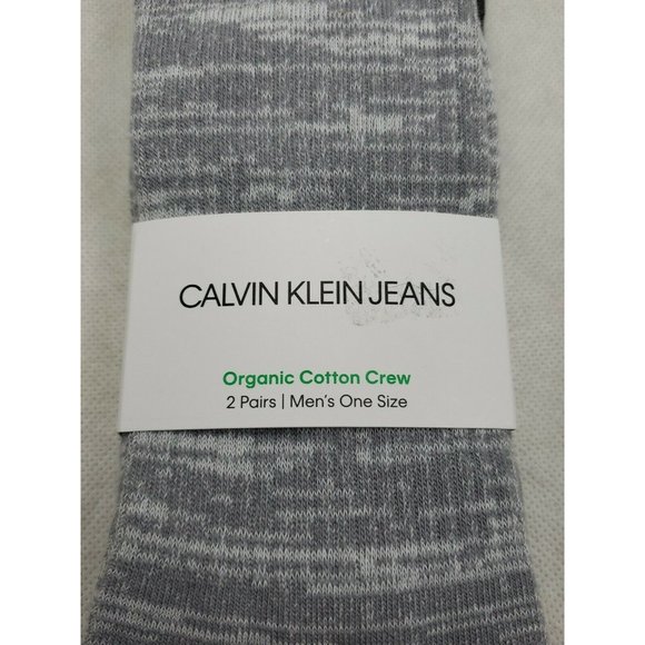 Calvin Klein Jeans Mens 2-Pack Gray Crew Socks One - Picture 4 of 9